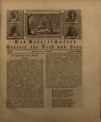 Der Gesellschafter oder Blätter für Geist und Herz Montag 29. November 1819