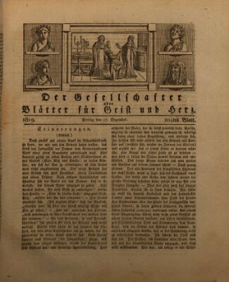 Der Gesellschafter oder Blätter für Geist und Herz Freitag 17. Dezember 1819