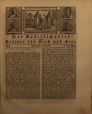 Der Gesellschafter oder Blätter für Geist und Herz Montag 27. Dezember 1819