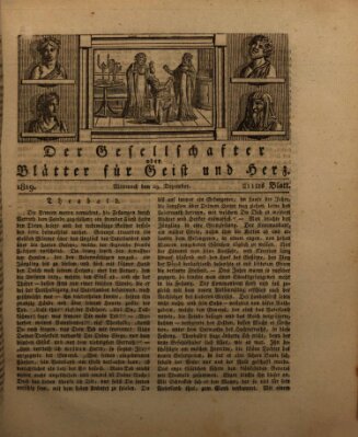 Der Gesellschafter oder Blätter für Geist und Herz Mittwoch 29. Dezember 1819