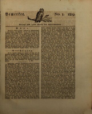 Der Gesellschafter oder Blätter für Geist und Herz Freitag 29. Januar 1819