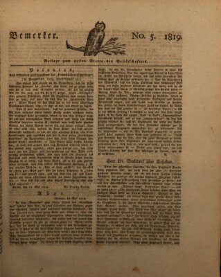 Der Gesellschafter oder Blätter für Geist und Herz Samstag 29. Mai 1819