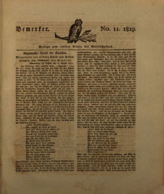 Der Gesellschafter oder Blätter für Geist und Herz Samstag 21. August 1819