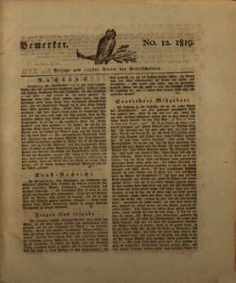 Der Gesellschafter oder Blätter für Geist und Herz Samstag 18. September 1819