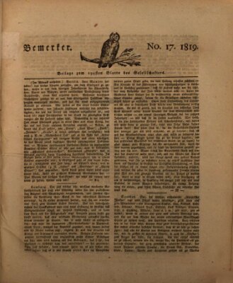 Der Gesellschafter oder Blätter für Geist und Herz Montag 29. November 1819