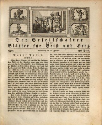 Der Gesellschafter oder Blätter für Geist und Herz Mittwoch 12. Januar 1820