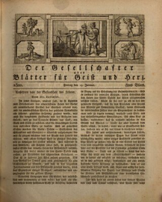 Der Gesellschafter oder Blätter für Geist und Herz Freitag 14. Januar 1820