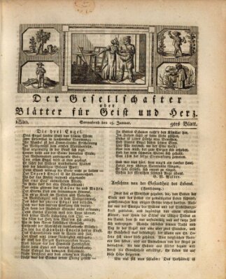 Der Gesellschafter oder Blätter für Geist und Herz Samstag 15. Januar 1820