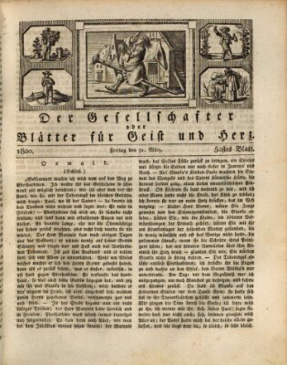 Der Gesellschafter oder Blätter für Geist und Herz Freitag 31. März 1820