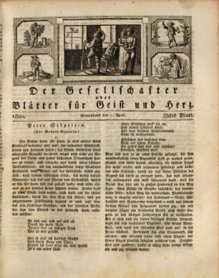 Der Gesellschafter oder Blätter für Geist und Herz Samstag 1. April 1820