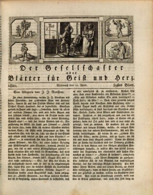 Der Gesellschafter oder Blätter für Geist und Herz Mittwoch 12. April 1820