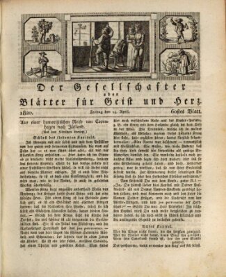 Der Gesellschafter oder Blätter für Geist und Herz Freitag 14. April 1820