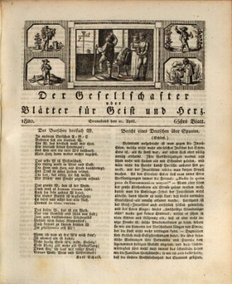 Der Gesellschafter oder Blätter für Geist und Herz Samstag 22. April 1820