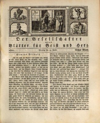 Der Gesellschafter oder Blätter für Geist und Herz Montag 24. April 1820