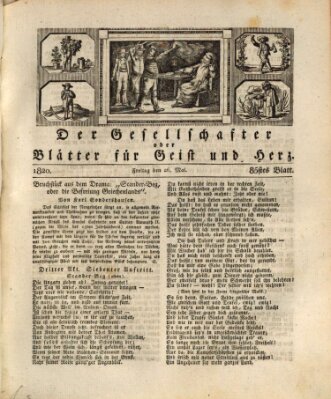 Der Gesellschafter oder Blätter für Geist und Herz Freitag 26. Mai 1820