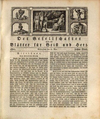 Der Gesellschafter oder Blätter für Geist und Herz Samstag 27. Mai 1820