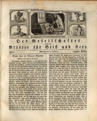 Der Gesellschafter oder Blätter für Geist und Herz Montag 2. Oktober 1820