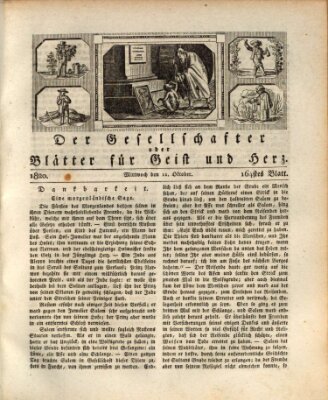 Der Gesellschafter oder Blätter für Geist und Herz Mittwoch 11. Oktober 1820