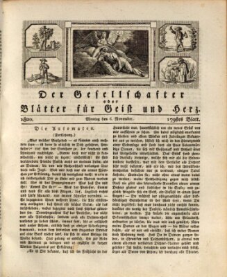 Der Gesellschafter oder Blätter für Geist und Herz Montag 6. November 1820