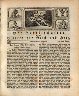 Der Gesellschafter oder Blätter für Geist und Herz Freitag 10. November 1820