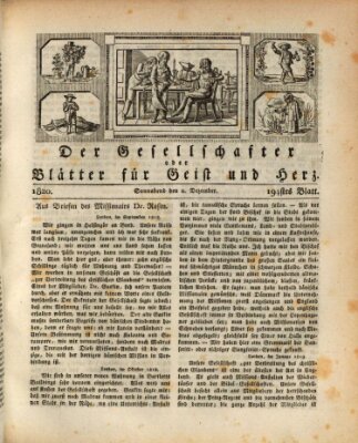 Der Gesellschafter oder Blätter für Geist und Herz Samstag 2. Dezember 1820