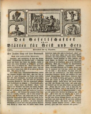 Der Gesellschafter oder Blätter für Geist und Herz Samstag 23. Dezember 1820