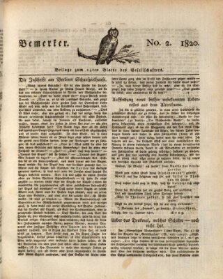 Der Gesellschafter oder Blätter für Geist und Herz Montag 24. Januar 1820