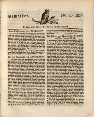 Der Gesellschafter oder Blätter für Geist und Herz Mittwoch 31. Mai 1820