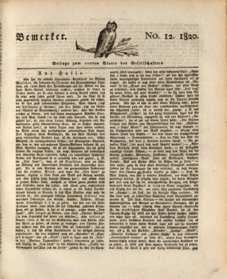 Der Gesellschafter oder Blätter für Geist und Herz Montag 3. Juli 1820