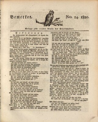 Der Gesellschafter oder Blätter für Geist und Herz Montag 31. Juli 1820