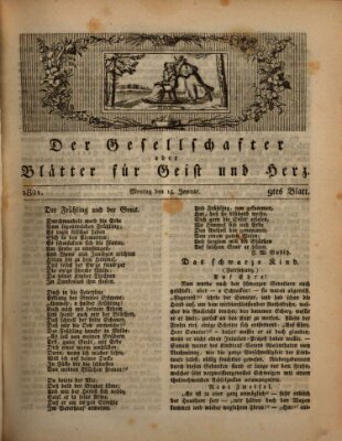 Der Gesellschafter oder Blätter für Geist und Herz Montag 15. Januar 1821