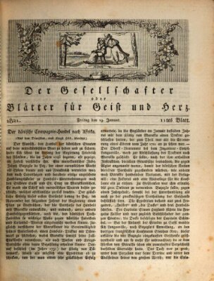 Der Gesellschafter oder Blätter für Geist und Herz Freitag 19. Januar 1821