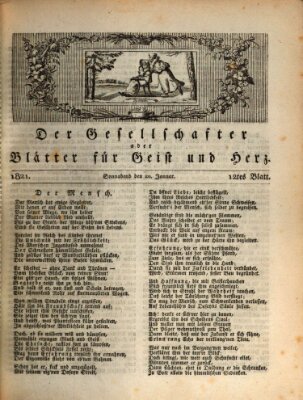 Der Gesellschafter oder Blätter für Geist und Herz Samstag 20. Januar 1821