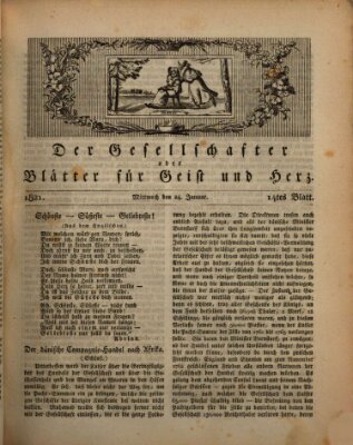 Der Gesellschafter oder Blätter für Geist und Herz Mittwoch 24. Januar 1821