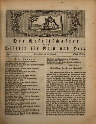 Der Gesellschafter oder Blätter für Geist und Herz Samstag 27. Januar 1821