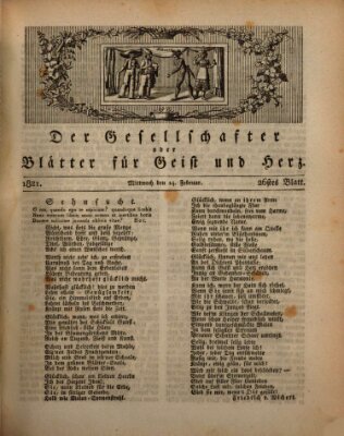 Der Gesellschafter oder Blätter für Geist und Herz Mittwoch 14. Februar 1821