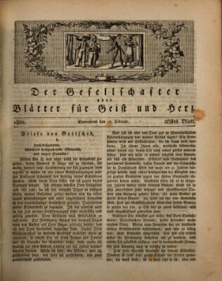 Der Gesellschafter oder Blätter für Geist und Herz Samstag 17. Februar 1821