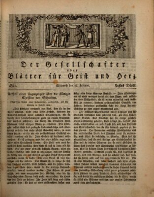 Der Gesellschafter oder Blätter für Geist und Herz Mittwoch 28. Februar 1821