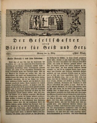 Der Gesellschafter oder Blätter für Geist und Herz Montag 19. März 1821