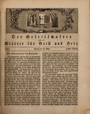 Der Gesellschafter oder Blätter für Geist und Herz Freitag 23. März 1821