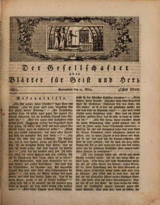 Der Gesellschafter oder Blätter für Geist und Herz Samstag 24. März 1821