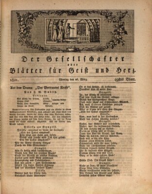 Der Gesellschafter oder Blätter für Geist und Herz Montag 26. März 1821