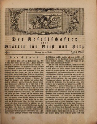 Der Gesellschafter oder Blätter für Geist und Herz Montag 9. April 1821