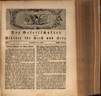 Der Gesellschafter oder Blätter für Geist und Herz Mittwoch 11. April 1821