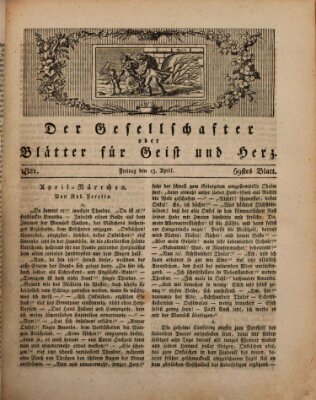 Der Gesellschafter oder Blätter für Geist und Herz Freitag 13. April 1821