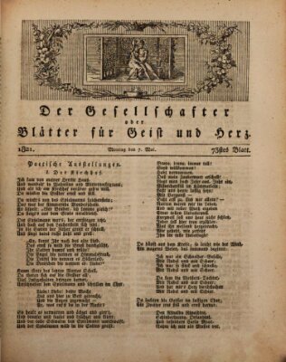 Der Gesellschafter oder Blätter für Geist und Herz Montag 7. Mai 1821