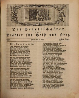 Der Gesellschafter oder Blätter für Geist und Herz Freitag 18. Mai 1821