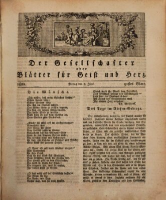 Der Gesellschafter oder Blätter für Geist und Herz Freitag 8. Juni 1821