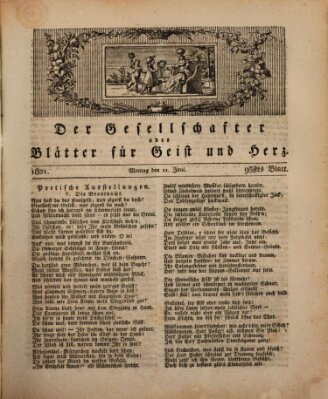 Der Gesellschafter oder Blätter für Geist und Herz Montag 11. Juni 1821