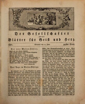 Der Gesellschafter oder Blätter für Geist und Herz Mittwoch 13. Juni 1821